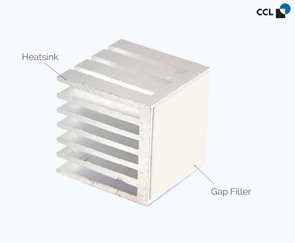 Heatsink with thermal conductive gap filler from ccl olympic