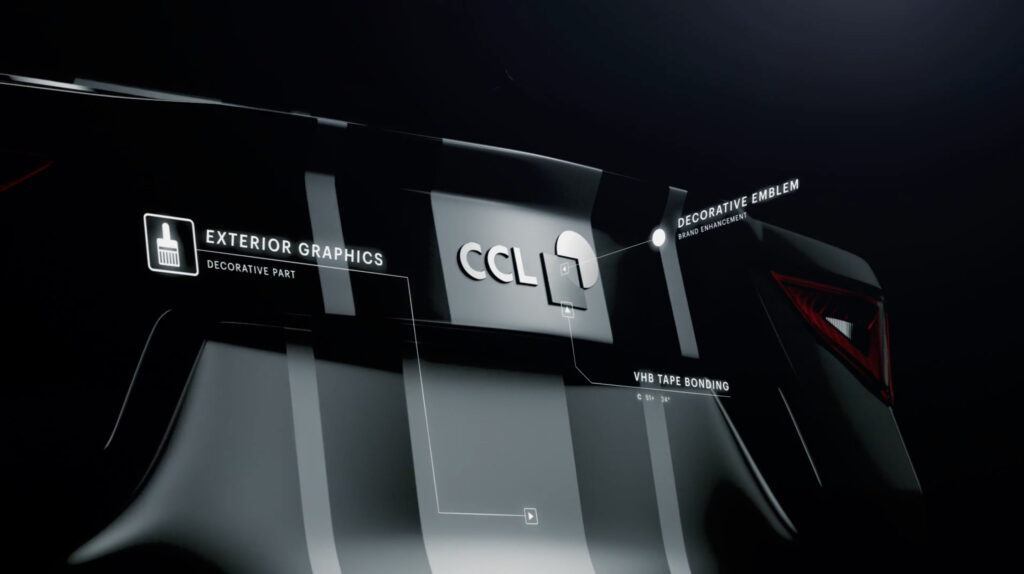 Emblem car. VHB bonding LSE